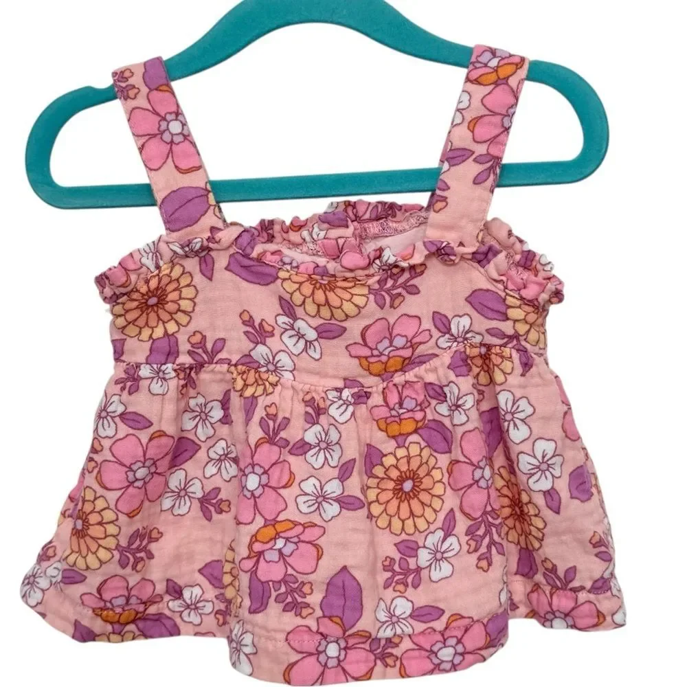Cat & Jack Girls Kids Sleeveless Floral Print Flowy Tank Top. 18 Months. NEW.